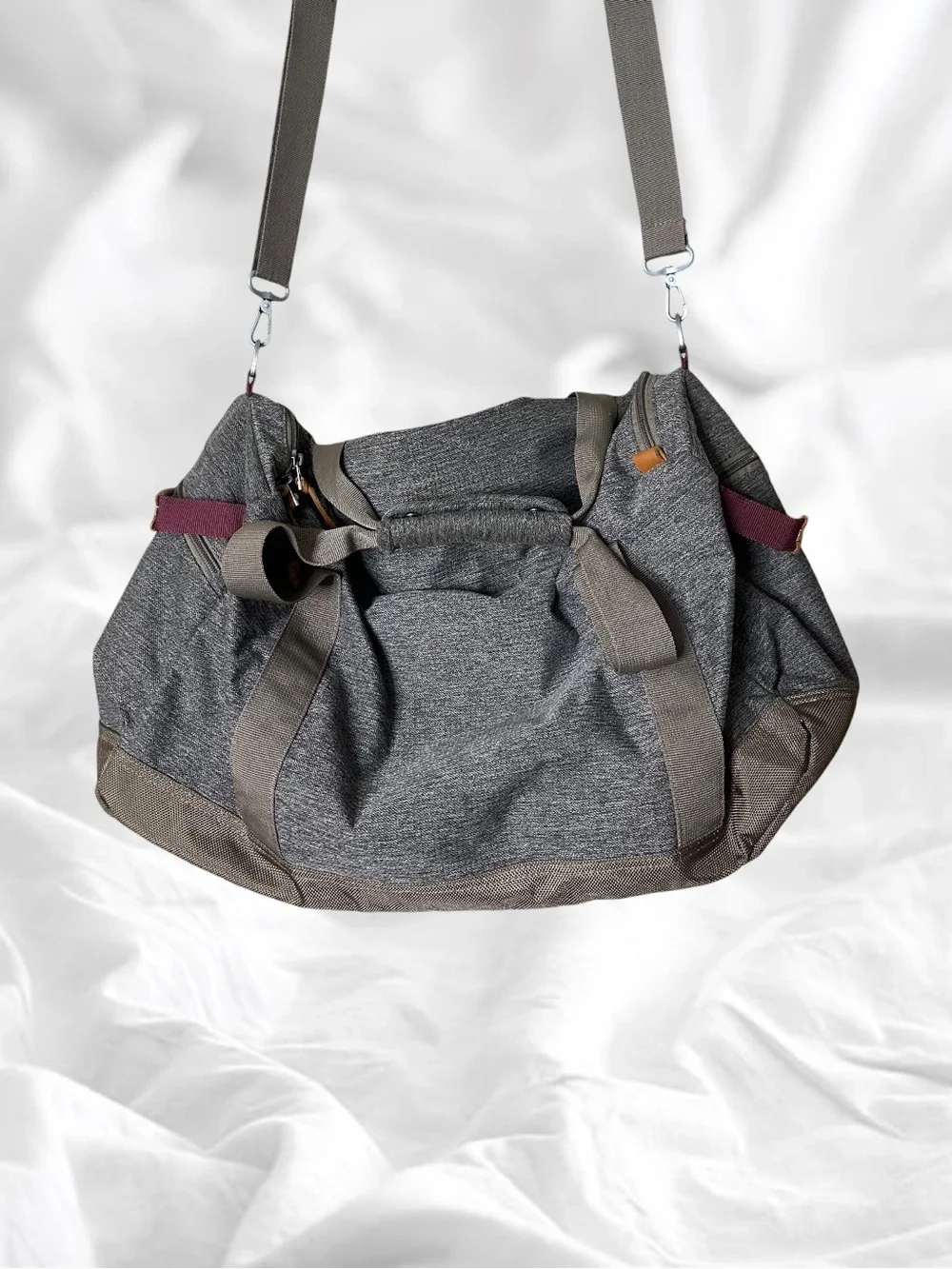 Eddie Bauer 45L Bygone Heather Grey Duffel Tote w/Detachable Shoulder Strap